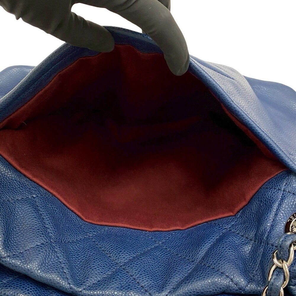 CHANEL Blue Caviar Leather Logo Tote Bag - Picture 10 of 10